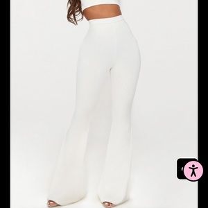 White flare pants